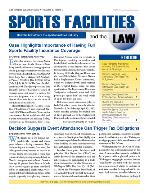 Sports Facilities and the Law